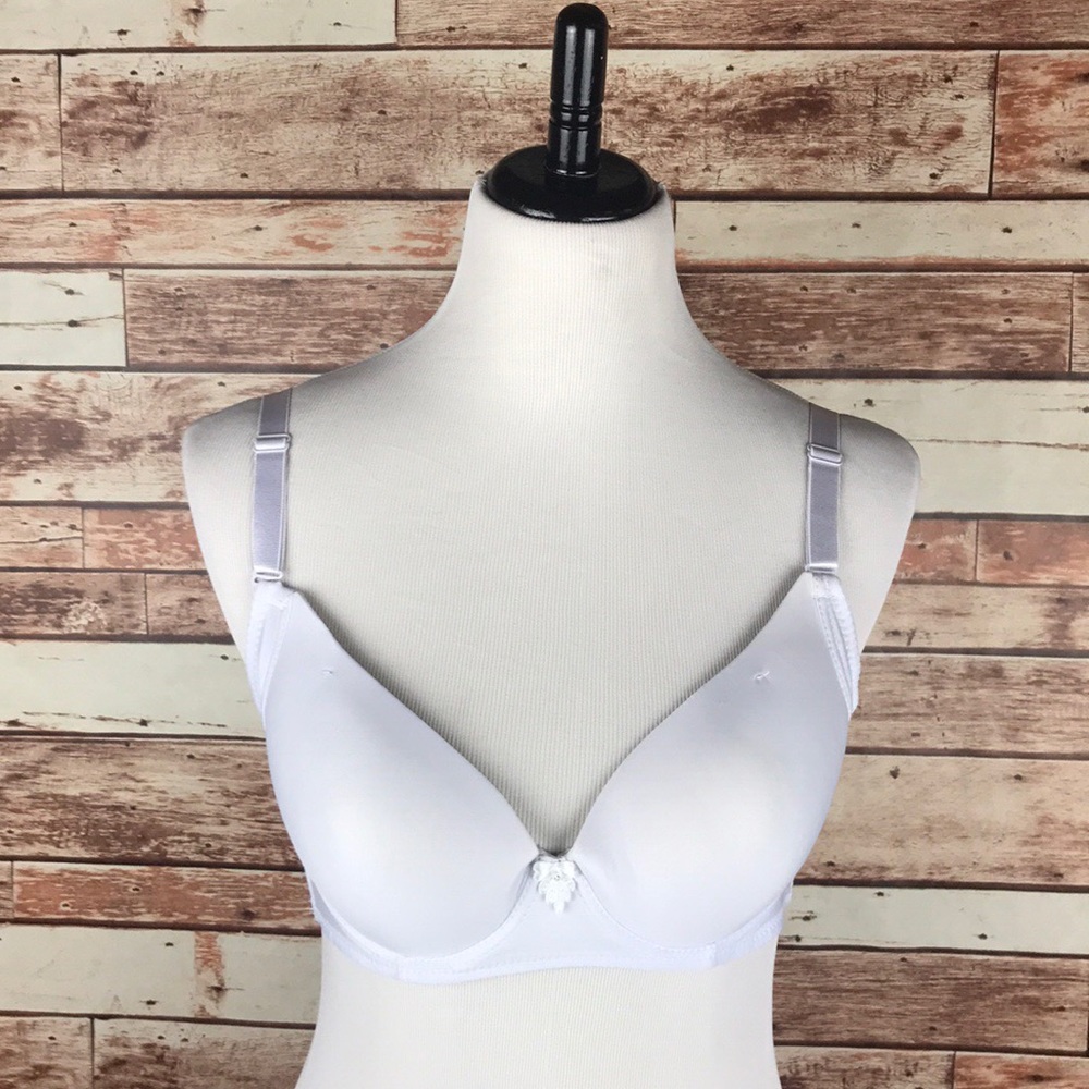 Angelina 36 C White Heavy Strap Bra Brassiere